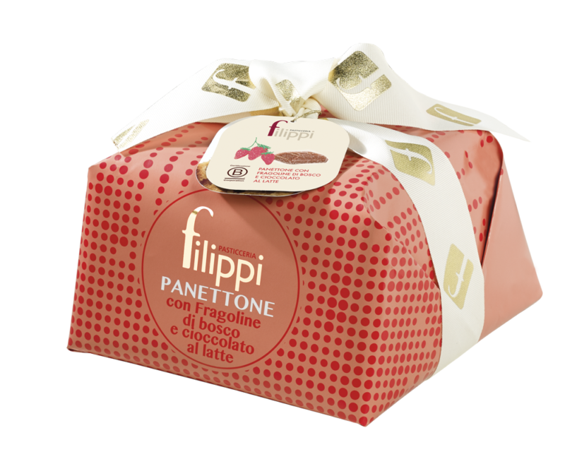 Pasticceria Filippi Panettone Speciale Con Fragoline Di Bosco E Cioccolato Al Latte 1KG
